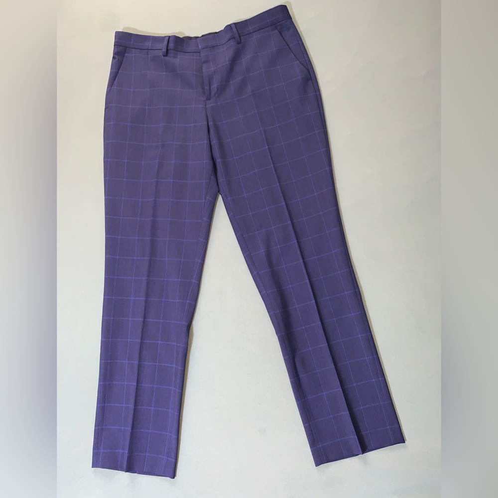 Express Performance Slim Wrinkle Resistant Stretch+ Pants Blue 32/30